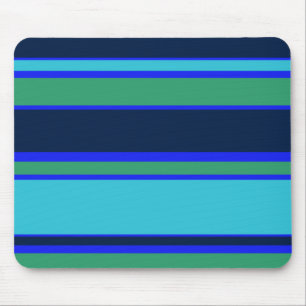 Blue and green stripes mouse pad