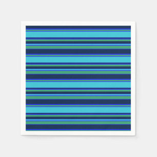 Blue and green stripes napkin