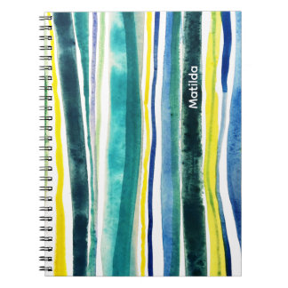 Blue and green stripes notebook