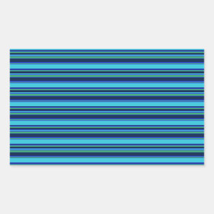 Blue and green stripes rectangular sticker