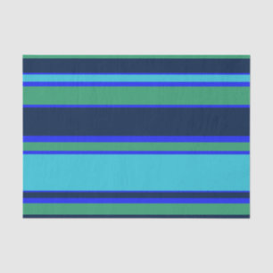Blue and green stripes tissue paper