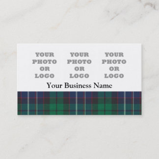 Blue and green tartan plaid business card