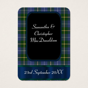 Blue and green tartan plaid favour thank you tag