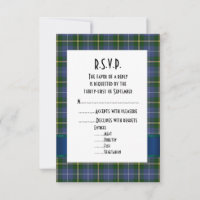 Blue and green tartan plaid formal wedding R.S.V.P