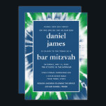 Blue and Green Tie Dye Bar Mitzvah Invitation<br><div class="desc">This modern invitation features bold white lettering on the front with a blue and green tie dye spiral.  Use the template form to add your custom text.  The Customise feature can be used to change the font,  layout and colours.</div>