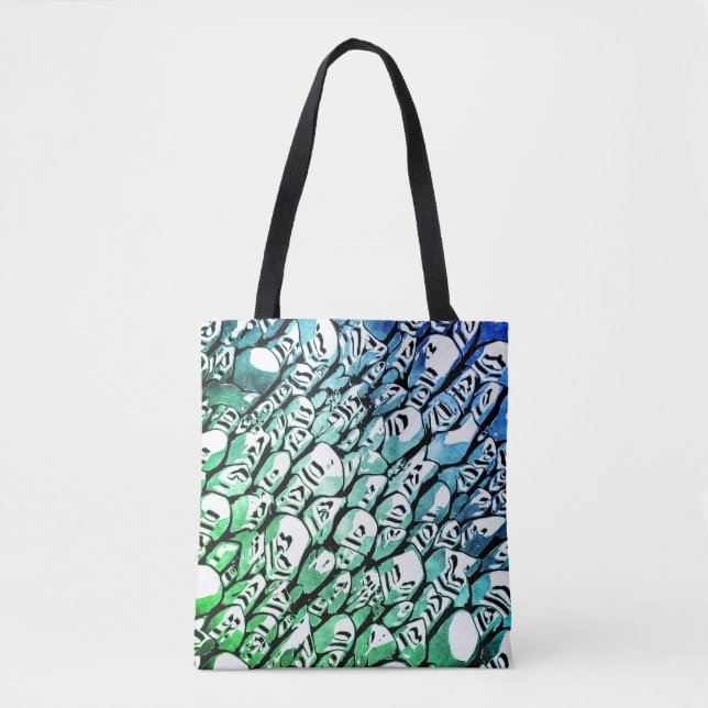 Blue and Green Tote Bag (Front)
