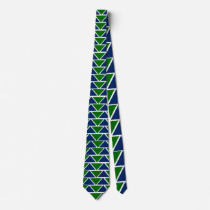 Blue and Green Triangles Tie
