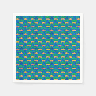 Blue and Green Tribal Green Sea Turtles Napkin