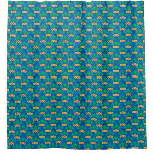 Blue and Green Tribal Green Sea Turtles Shower Curtain