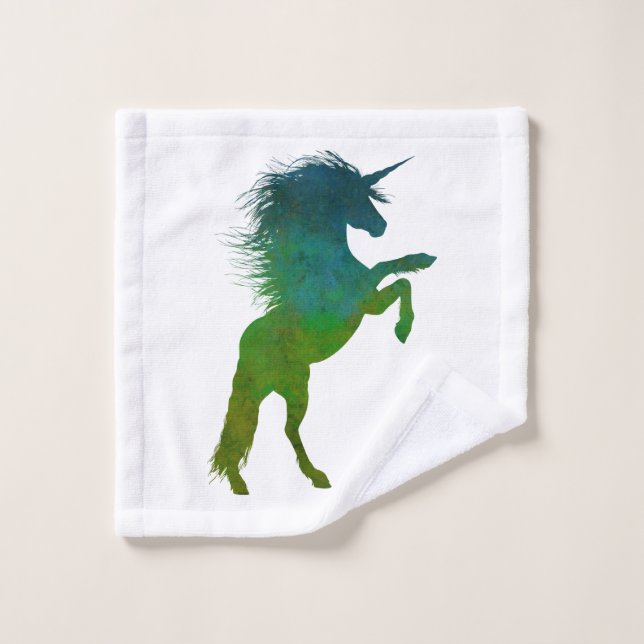 Blue and Green Unicorn Wash Cloth (Wash Cloth)