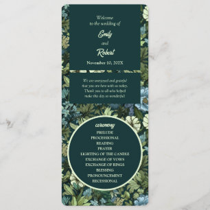 Blue and Green Victorian Wildflowers Romantic Programme