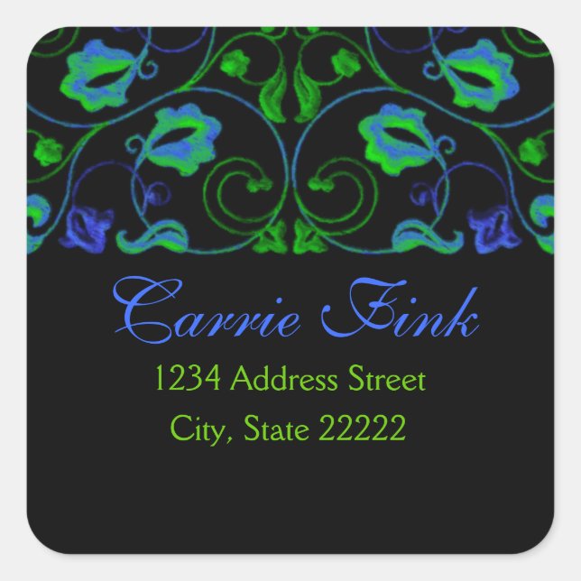 Blue and Green Vine Return Address Seal (Front)