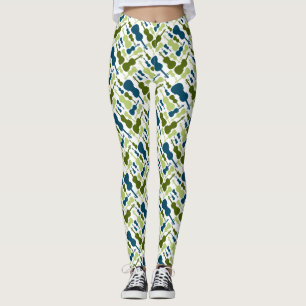 Blue and Green Violins Leggings