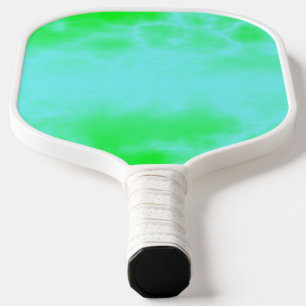 Blue and green watercolor marble pattern  pickleball paddle