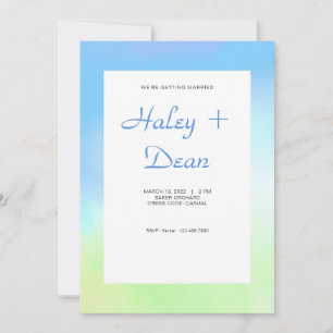 Blue and Green Wedding Invitation