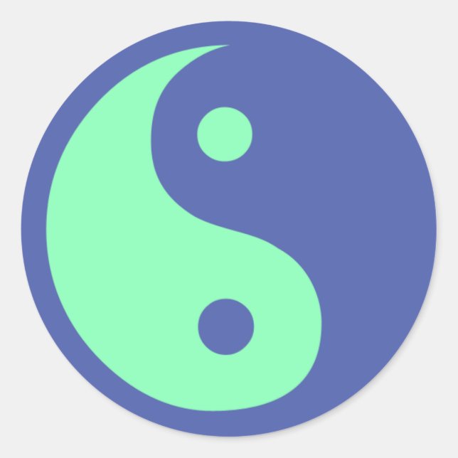 Blue and Green Ying Yang Symbol Stickers (Front)