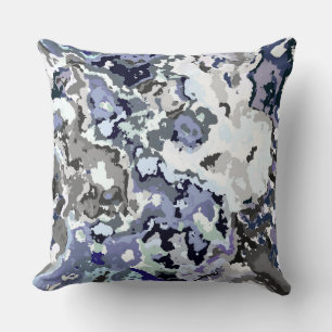 Blue and Grey Abstract Cushion