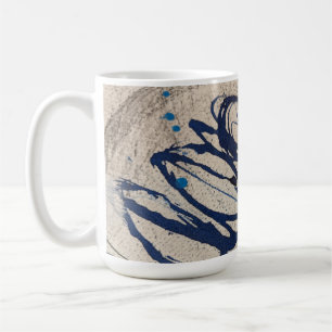Blue and Grey Abstract Ohs Coffee Mug