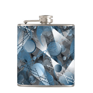 Blue and grey. Abstraction. Hip Flask