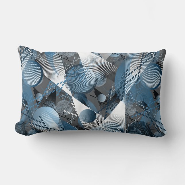 Blue and grey. Abstraction. Lumbar Cushion (Front)