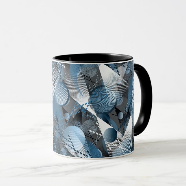 Blue and grey. Abstraction. Mug (Front Right)