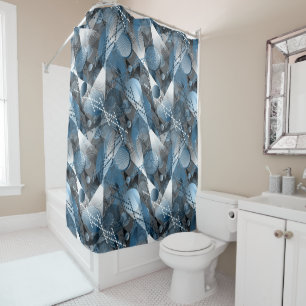 Blue and grey. Abstraction. Shower Curtain