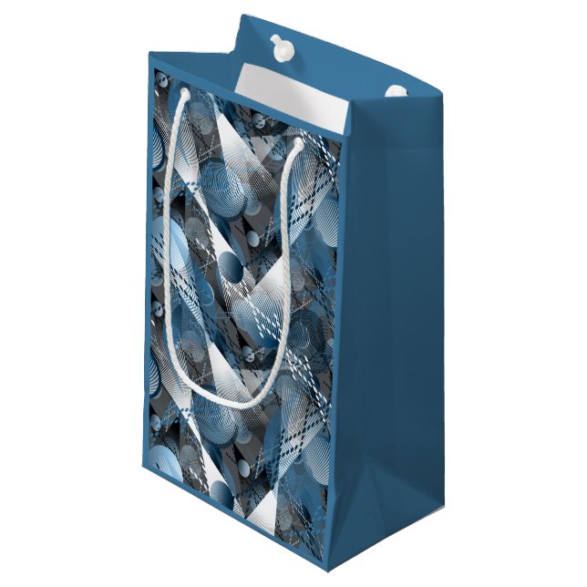 Blue and grey. Abstraction. Small Gift Bag (Front Angled)