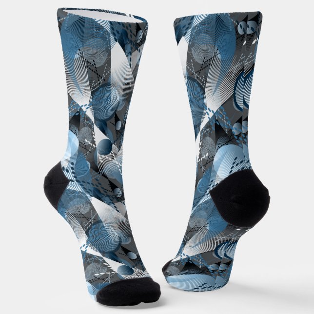 Blue and grey. Abstraction. Socks (Angled)