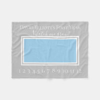 Blue and Grey Baby Boy Milestone Photo