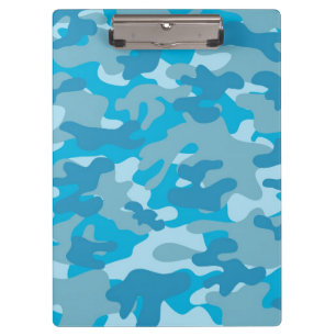 Blue and Grey Camo Design Clipboard