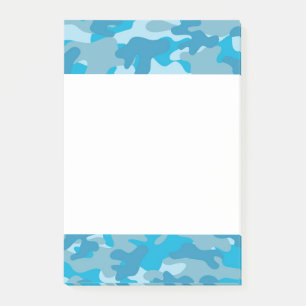 Blue and Grey Camo Design Post-it Notes