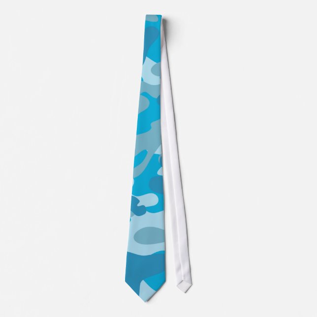 Blue and Grey Camo Design Tie (Front)
