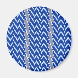 Blue and grey chevron design magnet