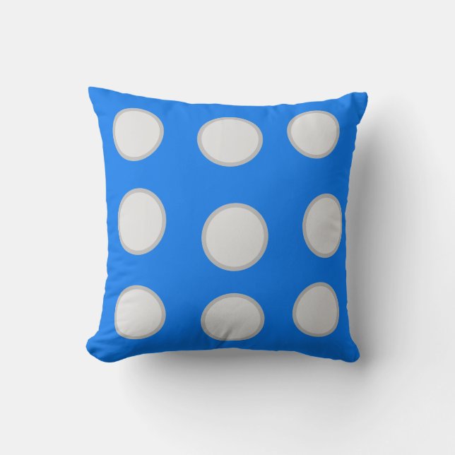Blue and grey circles cushion (Front)