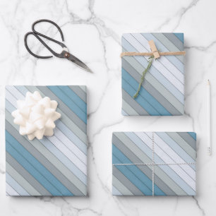 Blue And Grey Colour Stripes On Watercolor Paper