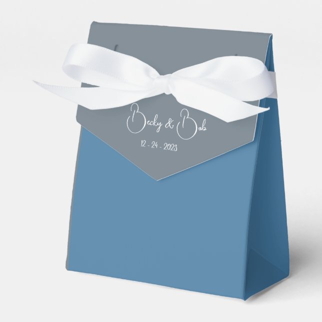  Blue And Grey Favour Box (Front Side)
