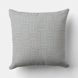 Blue and Grey Geometric Cushion