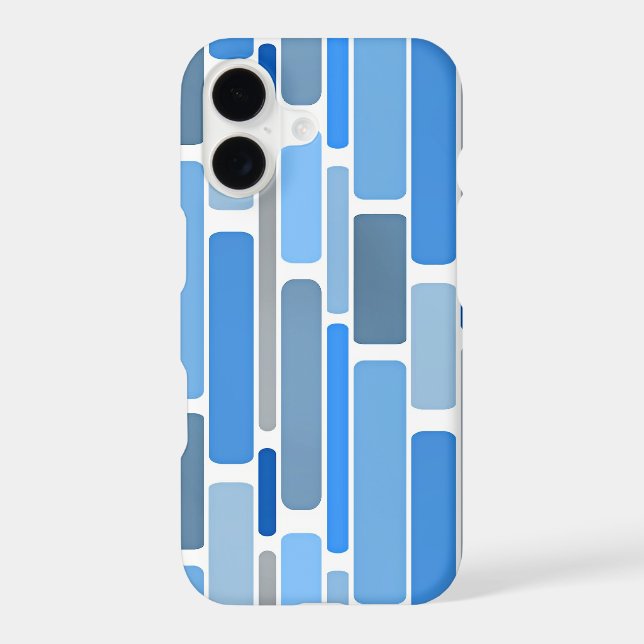Blue and grey geometric pattern, (Back)