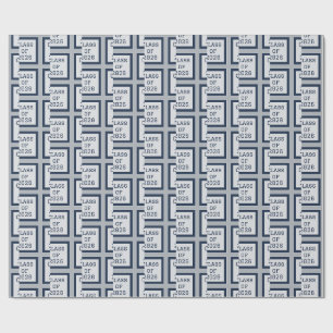 Blue and Grey Graduation Wrapping Paper 2026