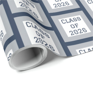 Blue and Grey Graduation Wrapping Paper   2026