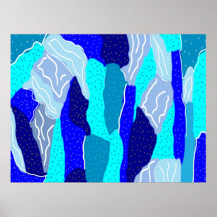 Blue and Grey Ice Poster