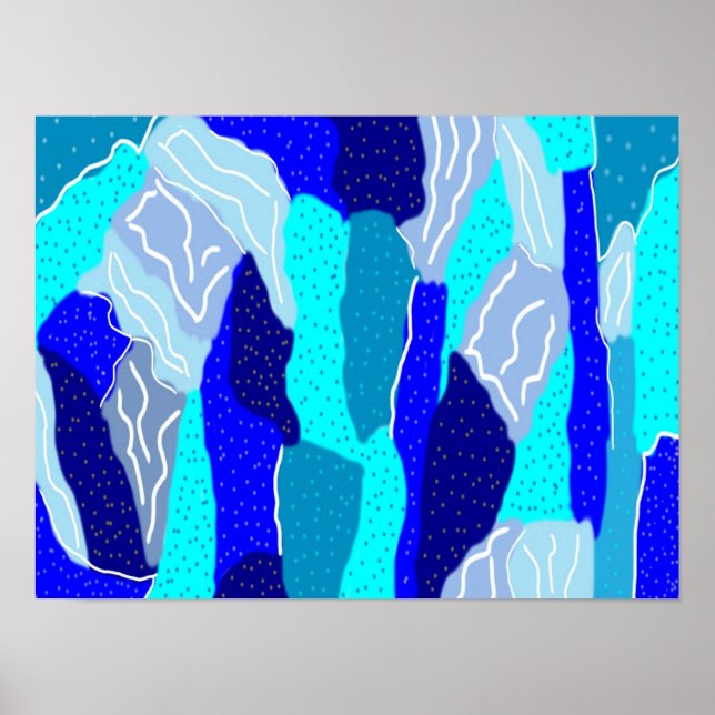 Blue and Grey Ice Poster (Front)