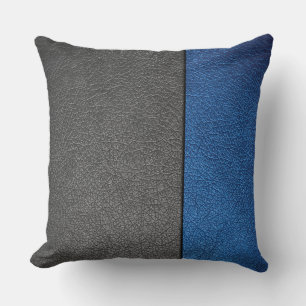 Blue and Grey Leather Cushion