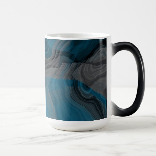 Blue and Grey Marble Abstract Magic Mug (Right)