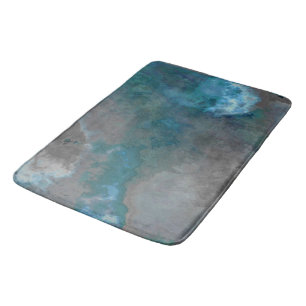 Blue and grey Marble Texture Bath Mat