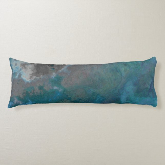 Blue and grey Marble Texture Body Cushion (Front)