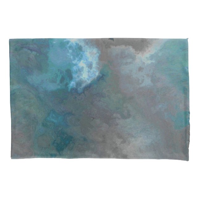 Blue and grey Marble Texture Pillowcase (Front)
