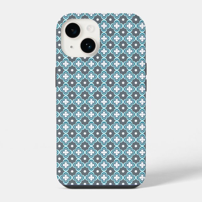 Blue and Grey Pattern iPhone Case (Back)