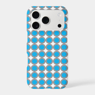 Blue and grey polka dot pattern phone case 