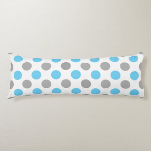 Blue and grey polka dots pattern body cushion